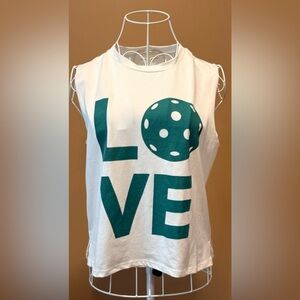good hYOUman Pickleball LOVE Graphic Tank Top Small